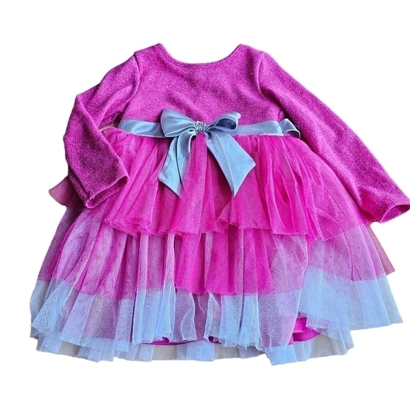 Youngland Dress with Layered Tulle Skirt and Sparkle Knit Top, Size 3T - Picture 1 of 10